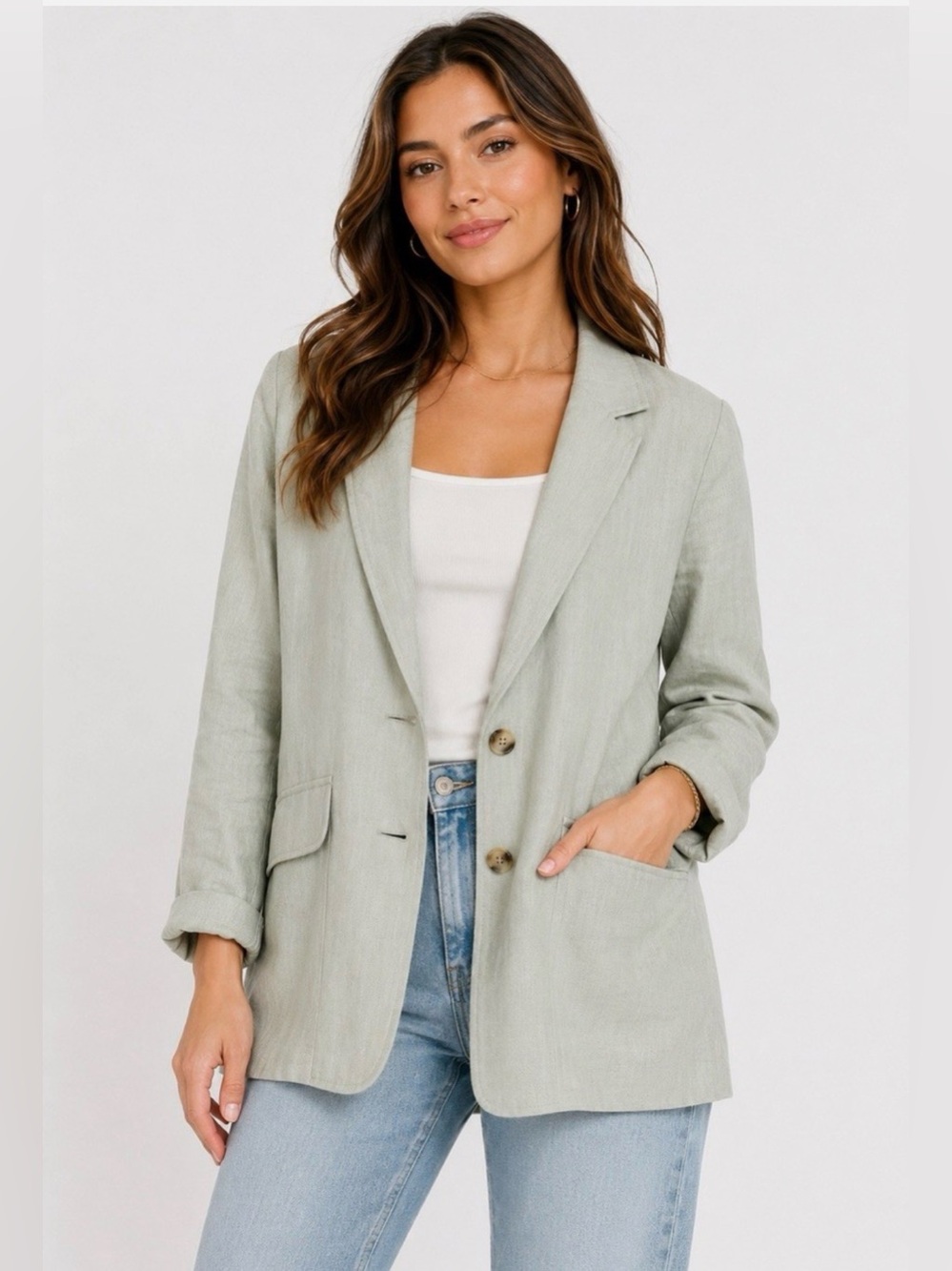 MADEWELL Breezewoven Larsen Light Green Blazer (NWT)